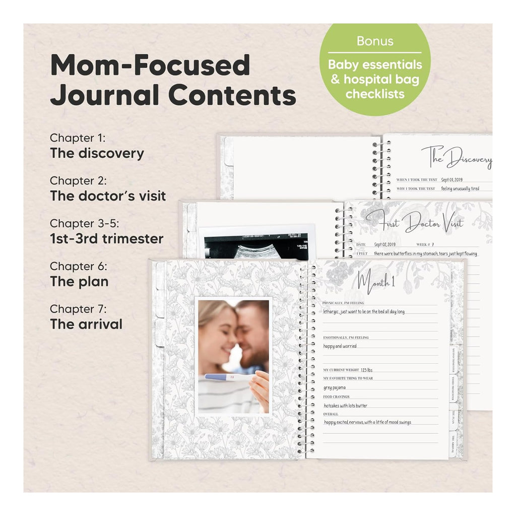 Pregnancy Journal, Pregnancy Announcements - 80 Pages Hard Cover Baby Books For Mom To Be Gift, Baby Memory Book Keepsake, Gender Reveal Gifts For New Moms, Shower & Registry