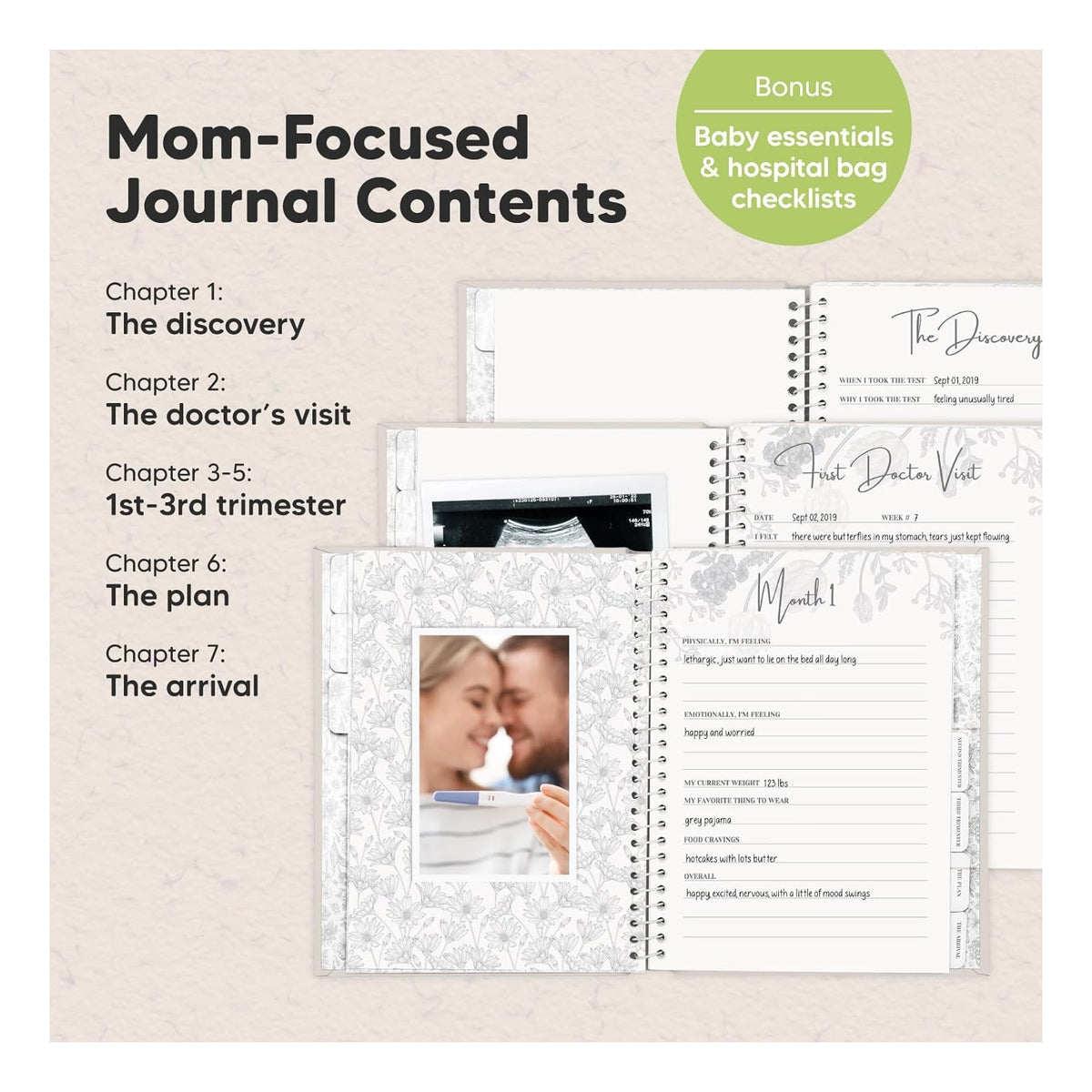 Pregnancy Journal, Pregnancy Announcements - 80 Pages Hard Cover Baby Books For Mom To Be Gift, Baby Memory Book Keepsake, Gender Reveal Gifts For New Moms, Shower & Registry