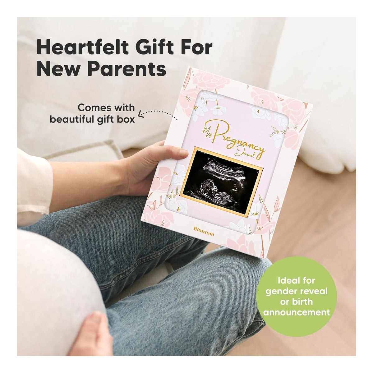 Pregnancy Journal, Pregnancy Announcements - 80 Pages Hard Cover Baby Books For Mom To Be Gift, Baby Memory Book Keepsake, Gender Reveal Gifts For New Moms, Shower & Registry
