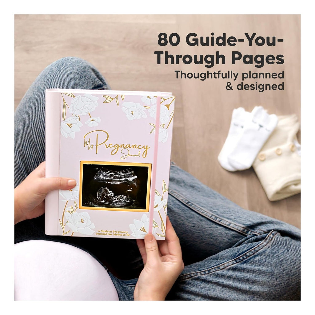 Pregnancy Journal, Pregnancy Announcements - 80 Pages Hard Cover Baby Books For Mom To Be Gift, Baby Memory Book Keepsake, Gender Reveal Gifts For New Moms, Shower & Registry