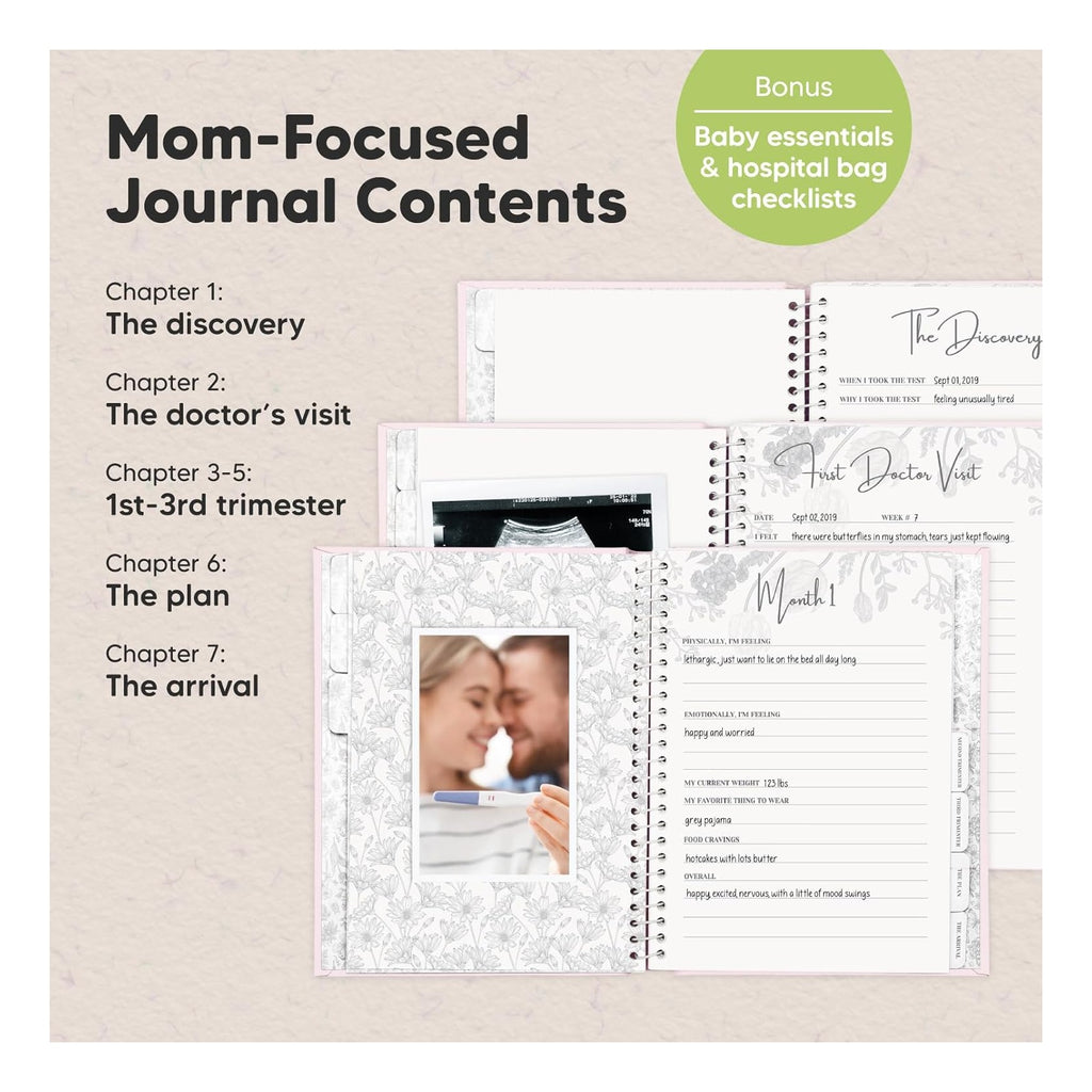 Pregnancy Journal, Pregnancy Announcements - 80 Pages Hard Cover Baby Books For Mom To Be Gift, Baby Memory Book Keepsake, Gender Reveal Gifts For New Moms, Shower & Registry