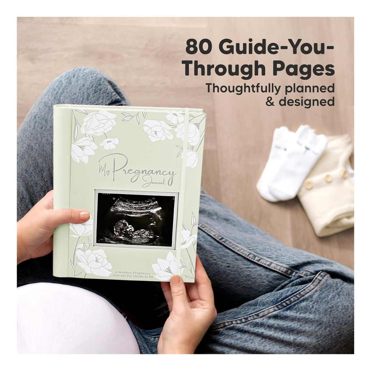 Pregnancy Journal, Pregnancy Announcements - 80 Pages Hard Cover Baby Books For Mom To Be Gift, Baby Memory Book Keepsake, Gender Reveal Gifts For New Moms, Shower & Registry