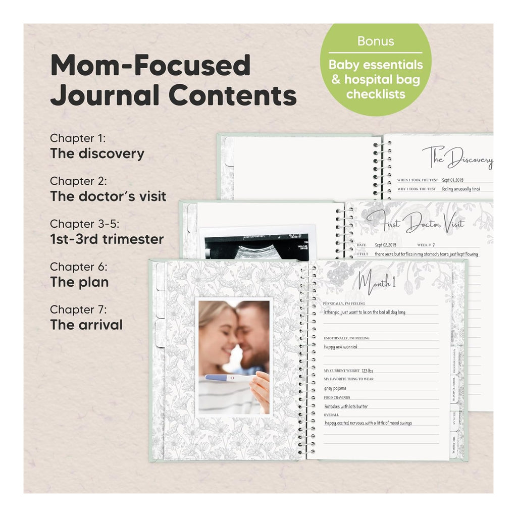 Pregnancy Journal, Pregnancy Announcements - 80 Pages Hard Cover Baby Books For Mom To Be Gift, Baby Memory Book Keepsake, Gender Reveal Gifts For New Moms, Shower & Registry