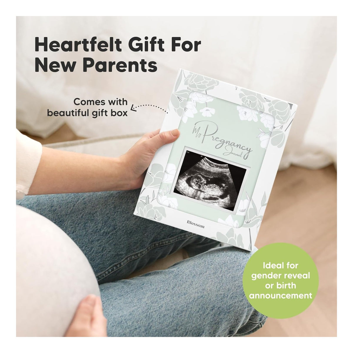 Pregnancy Journal, Pregnancy Announcements - 80 Pages Hard Cover Baby Books For Mom To Be Gift, Baby Memory Book Keepsake, Gender Reveal Gifts For New Moms, Shower & Registry
