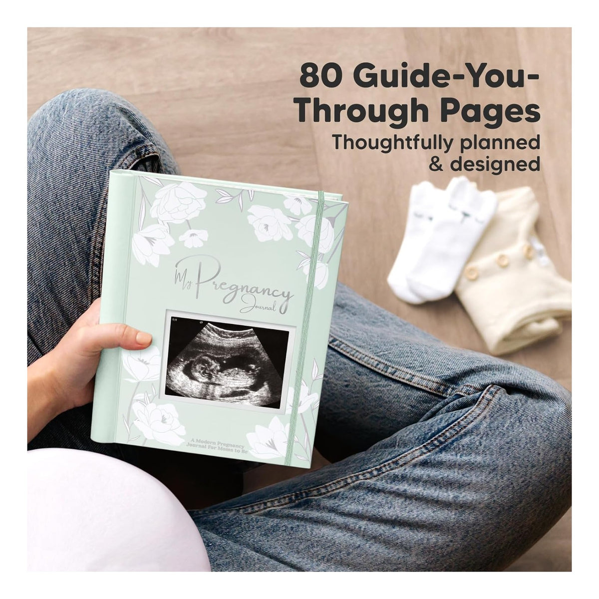 Pregnancy Journal, Pregnancy Announcements - 80 Pages Hard Cover Baby Books For Mom To Be Gift, Baby Memory Book Keepsake, Gender Reveal Gifts For New Moms, Shower & Registry