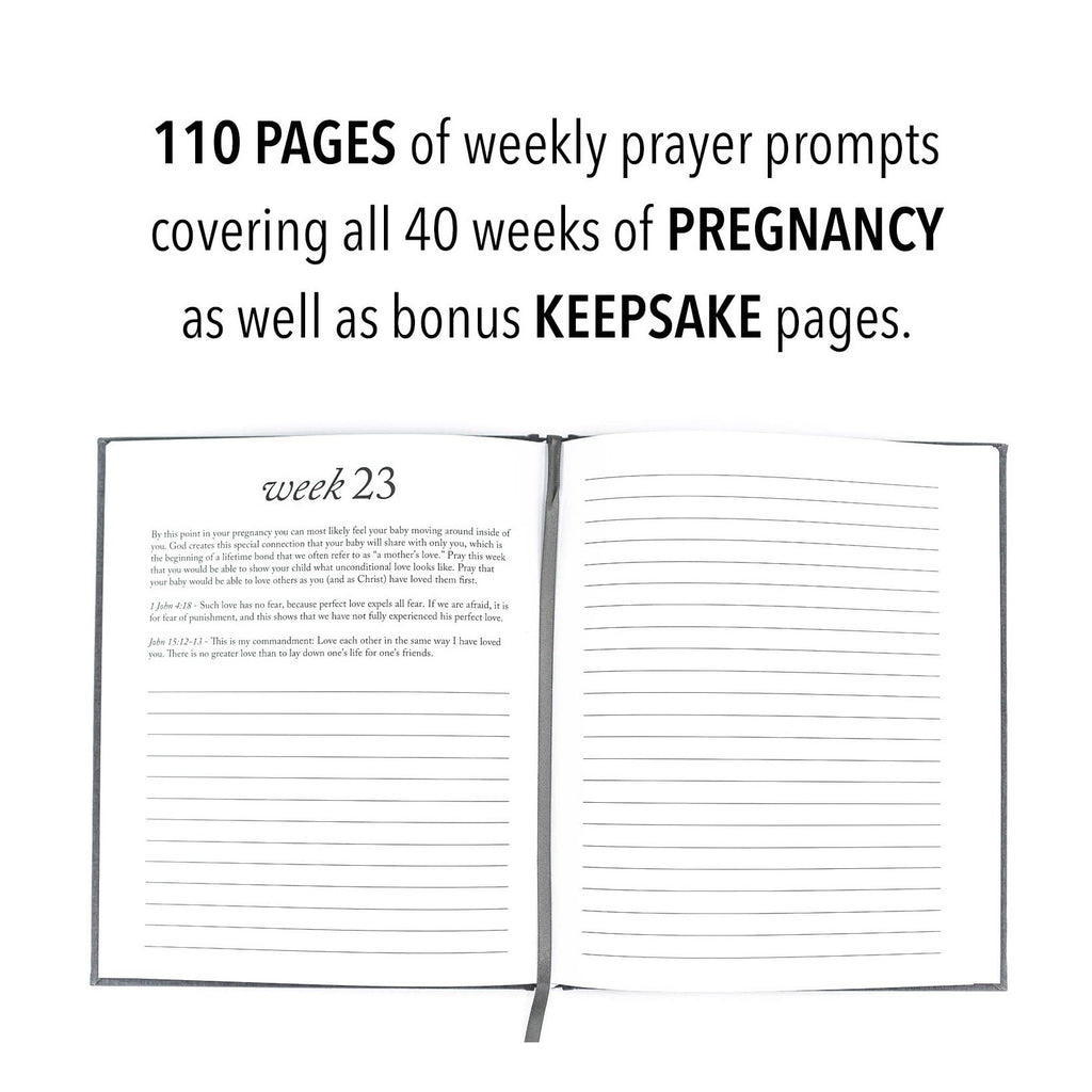 Pregnancy Prayer Journal - Christian Pregnancy Journal For Milestones - Linen-Bound Baby Book Keepsake - Gifts For Expecting Moms