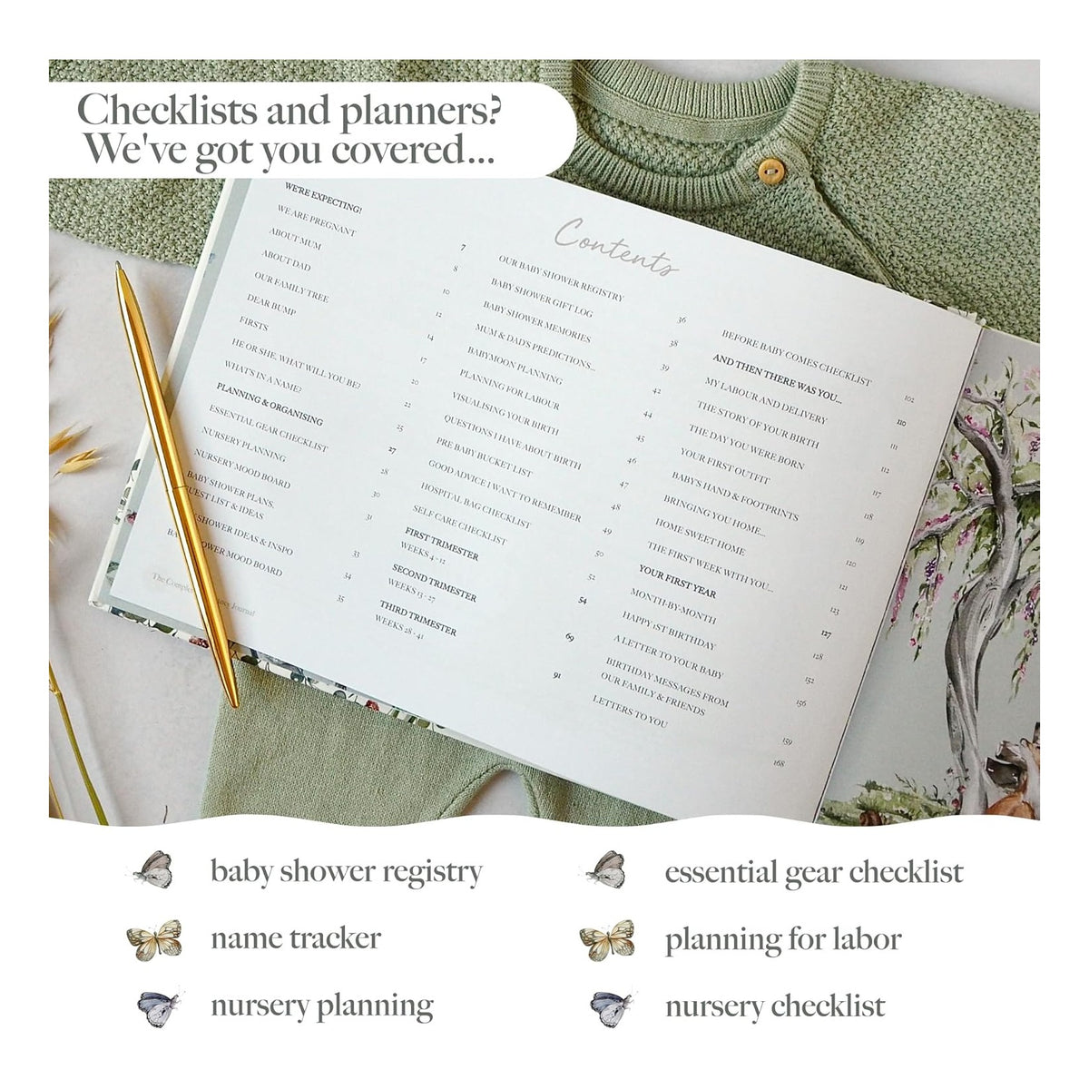 Pregnancy Journal – Weekly Pregnancy Planner & Scrapbook, Ultrasound Photo Pages, Milestone Trackers & First‑Year Keepsake Book - Pregnant Gifts For New Mom