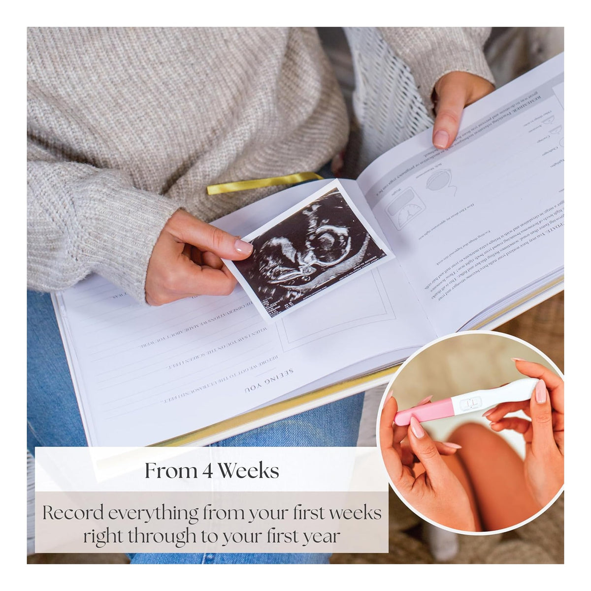 Pregnancy Journal – Weekly Pregnancy Planner & Scrapbook, Ultrasound Photo Pages, Milestone Trackers & First‑Year Keepsake Book - Pregnant Gifts For New Mom