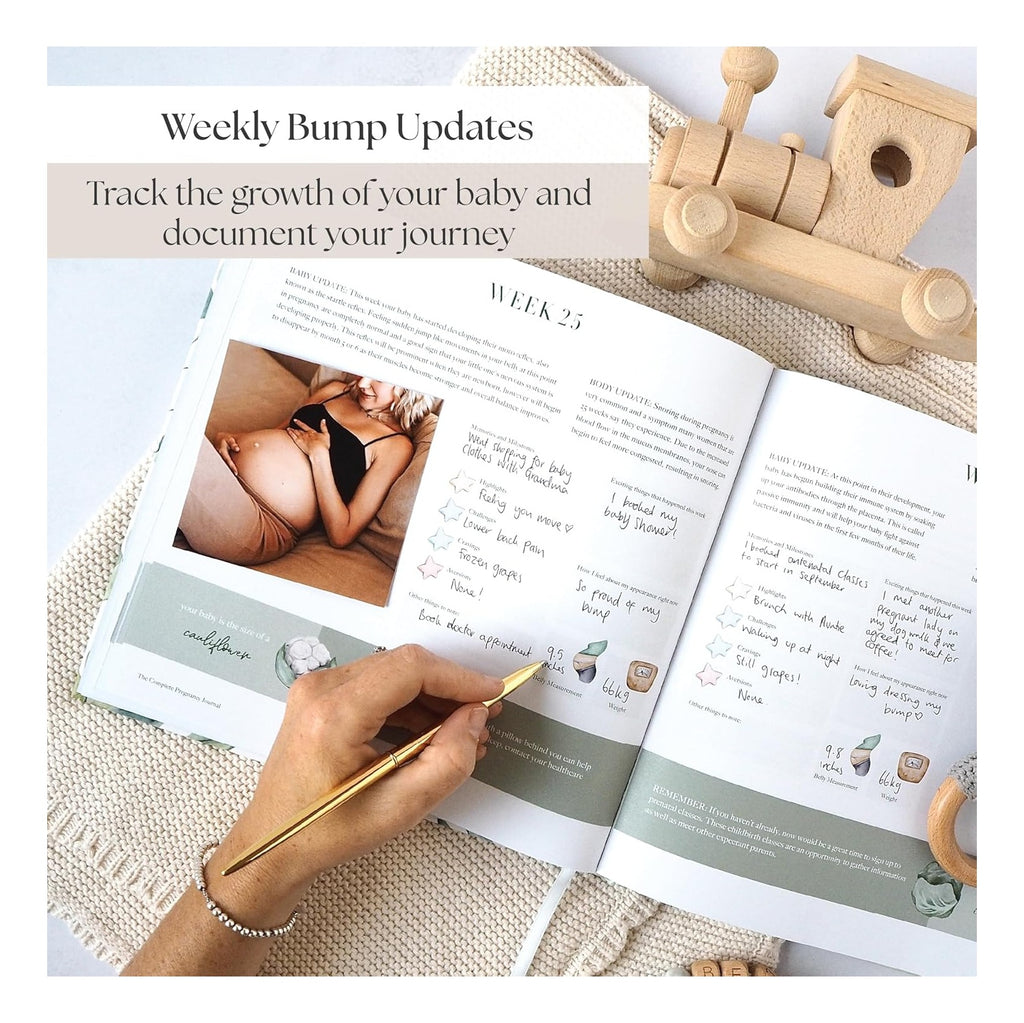 Pregnancy Journal – Weekly Pregnancy Planner & Scrapbook, Ultrasound Photo Pages, Milestone Trackers & First‑Year Keepsake Book - Pregnant Gifts For New Mom