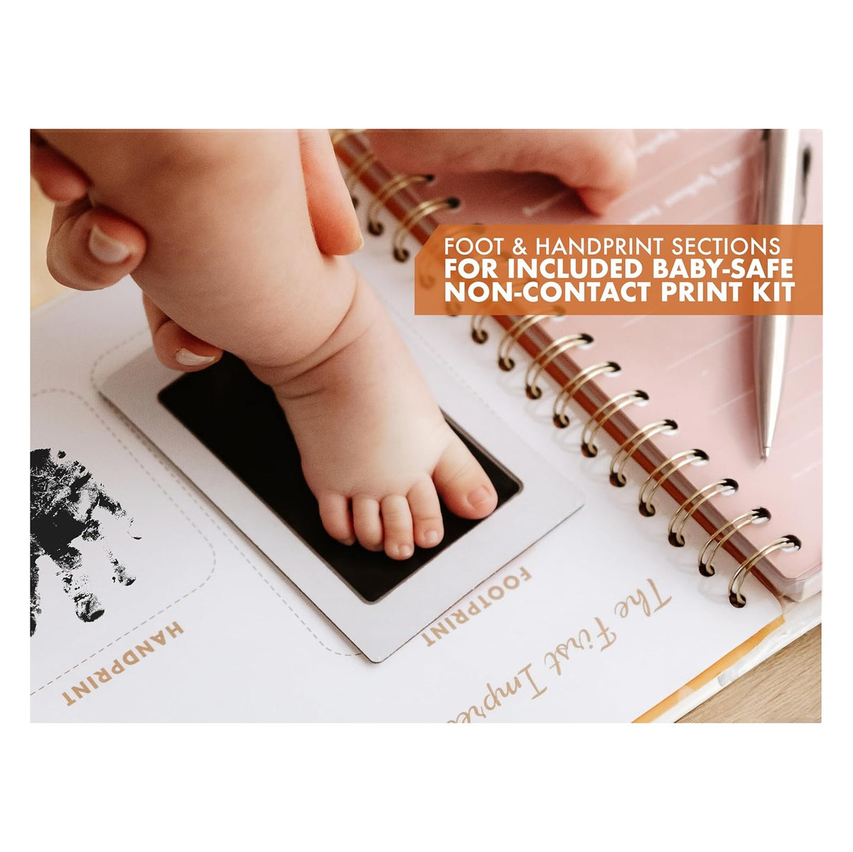 Pregnancy Journal for First Time Moms, Baby Essentials Memory Book Gift Set, All-in-One Keepsake Box with Wax Seal Kit and Footprint Kit, Elegant Baby Scrapbook with Photo Album, Bump to Birth