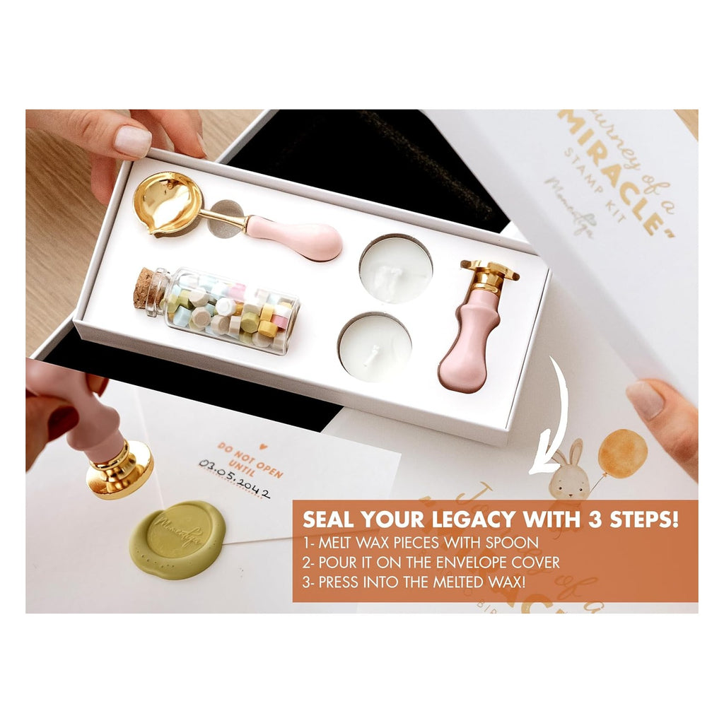 Pregnancy Journal for First Time Moms, Baby Essentials Memory Book Gift Set, All-in-One Keepsake Box with Wax Seal Kit and Footprint Kit, Elegant Baby Scrapbook with Photo Album, Bump to Birth