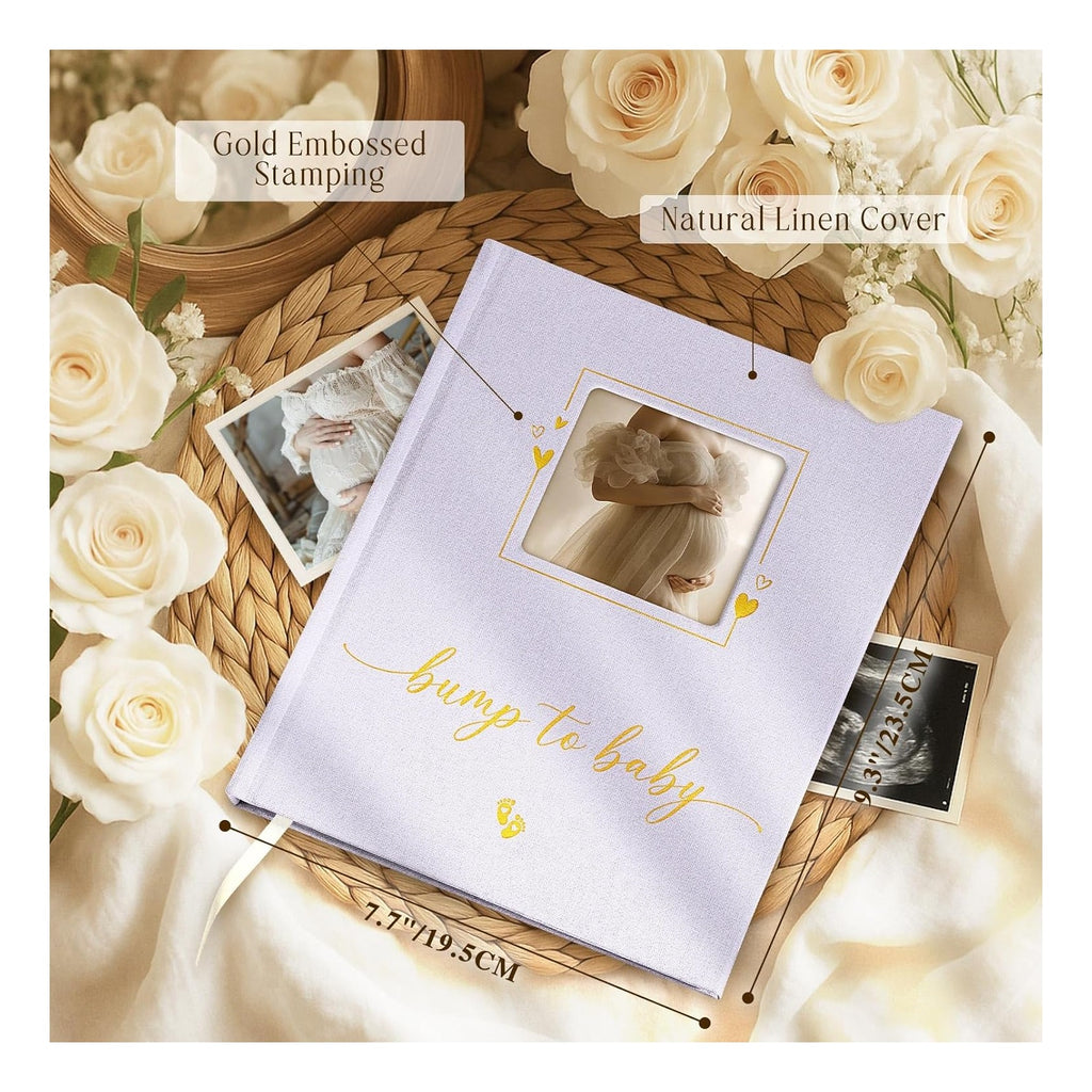 My Pregnancy Journal Memory Book for First Time Mom, 156 Page Pregnant Announcement Must Have Planner, Pregnancy Tracking Diary Scrapbook Keepsake Gift for Mom to Be Expecting New Parent Beige