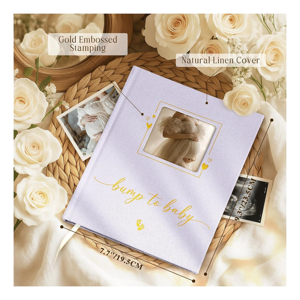 My Pregnancy Journal Memory Book for First Time Mom, 156 Page Pregnant Announcement Must Have Planner, Pregnancy Tracking Diary Scrapbook Keepsake Gift for Mom to Be Expecting New Parent Beige