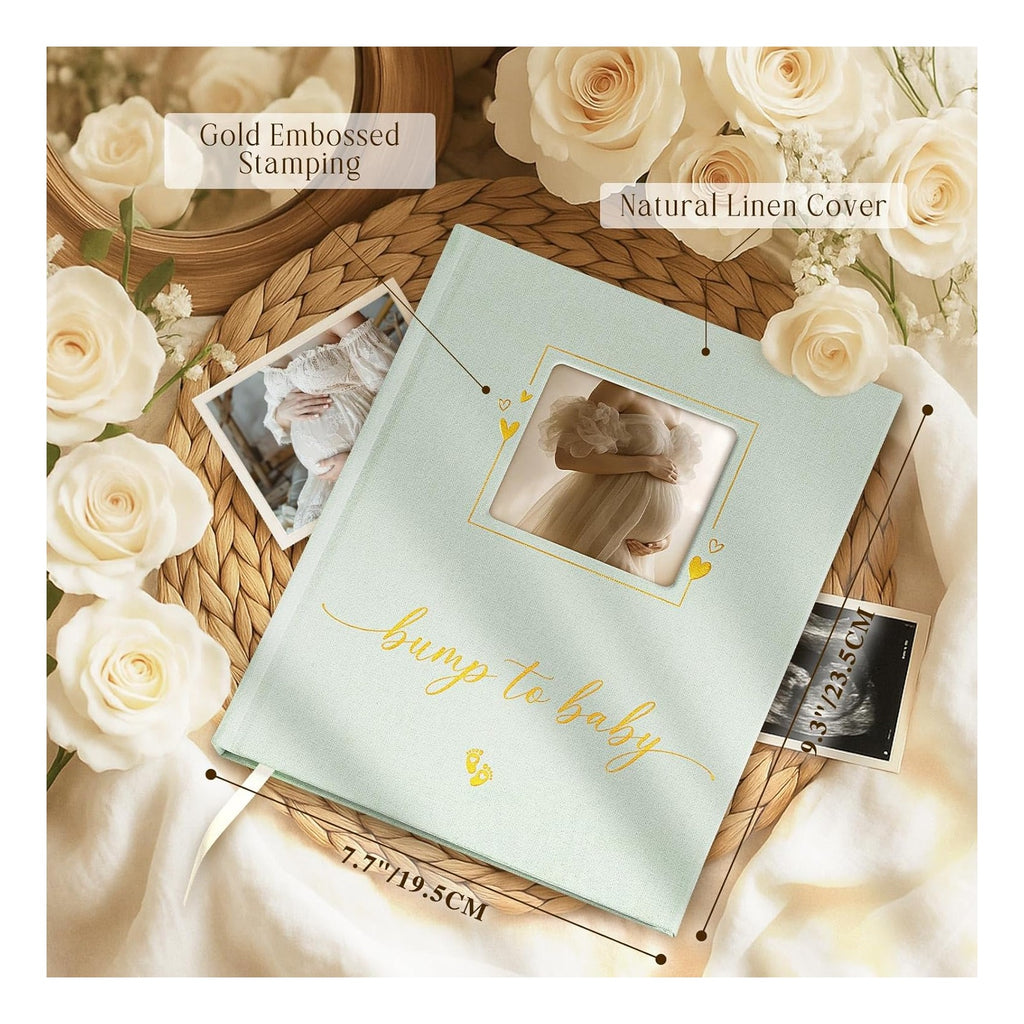 My Pregnancy Journal Memory Book for First Time Mom, 156 Page Pregnant Announcement Must Have Planner, Pregnancy Tracking Diary Scrapbook Keepsake Gift for Mom to Be Expecting New Parent Beige