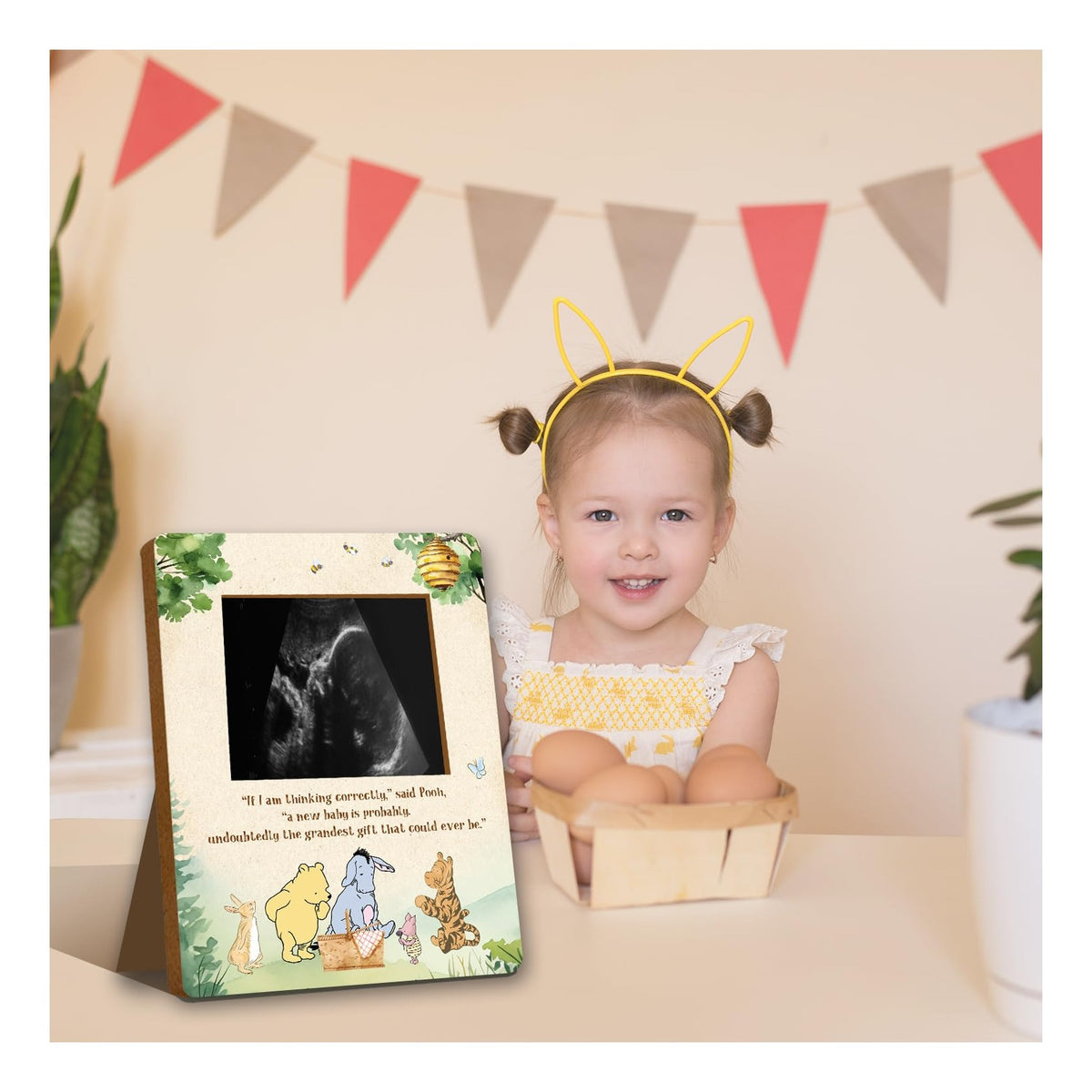 Pregnancy Milestone Keepsake & Ultrasound Picture Frame - Baby Shower Sign & Decor - Gifts for Gender Reveal
