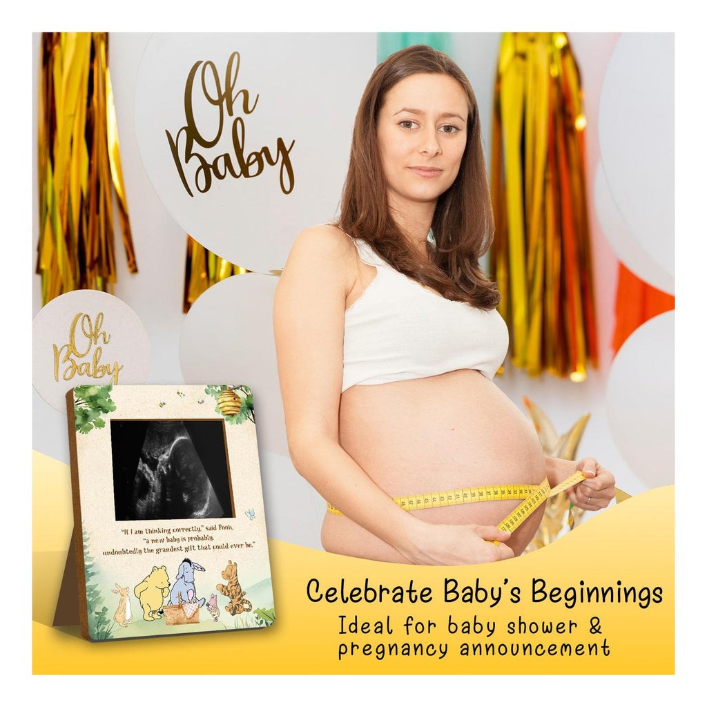 Pregnancy Milestone Keepsake & Ultrasound Picture Frame - Baby Shower Sign & Decor - Gifts for Gender Reveal