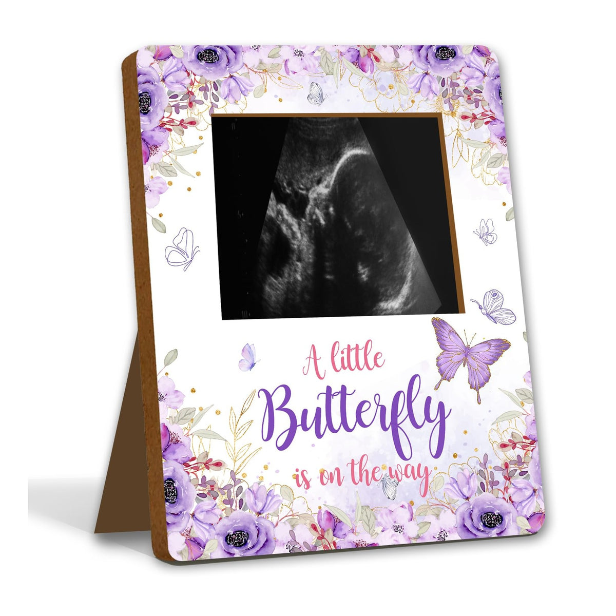 Butterfly Baby Shower Decorations, Butterfly Baby Shower Sign Picture Frame, Girl Decor for Gender Reveal, Pregnancy Milestone Keepsake, Pregnancy Announcement Sonogram Photo Frames