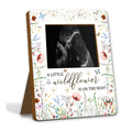 Wildflower Baby Shower Decorations, Baby Shower Sign Picture Frame, WildFlower Party Decor for Gender Reveal, Pregnancy Milestone Keepsake, Pregnancy Announcement Sonogram Photo Frames