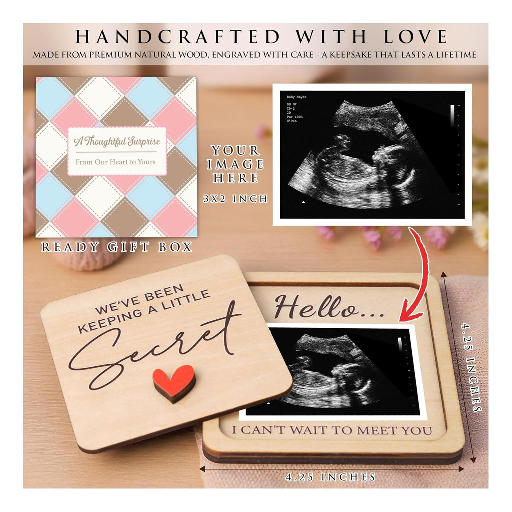 Grandparent Reveal Keepsake, Pregnancy Announcement for Grandparents, Baby Announcement Sign, Ultrasound Picture Frames Wooden Keepsake Box, First Time Grandparents Gift
