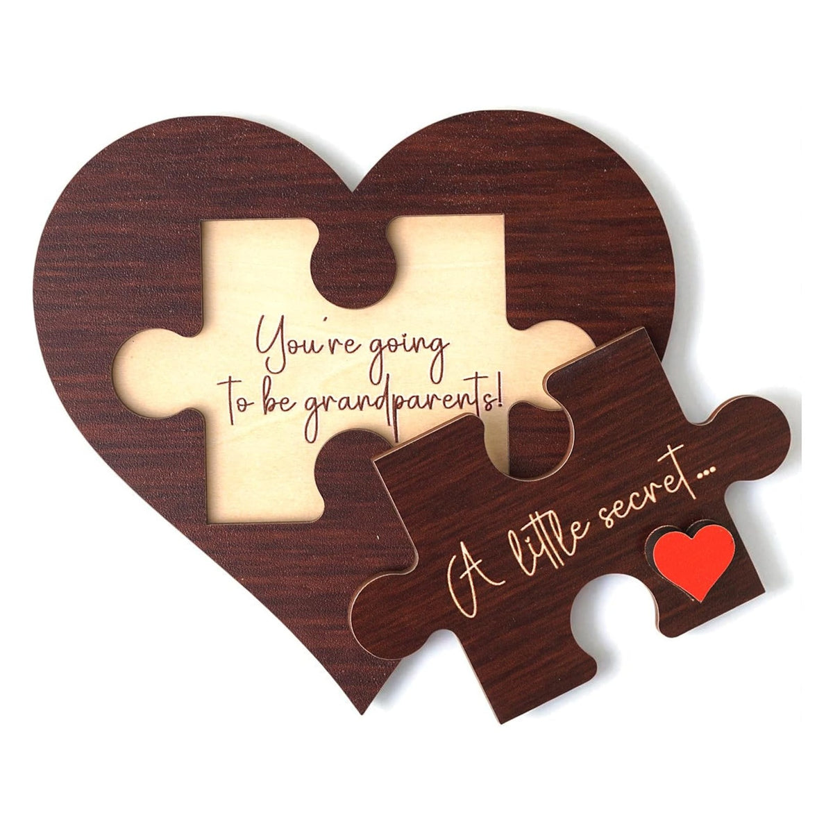 Reveal Wooden Heart Keepsake, Pregnancy Announcement for Grandparents, Baby Announcement Sign, Pregnancy Reveal Ideas, First Time Grandparents Gifts