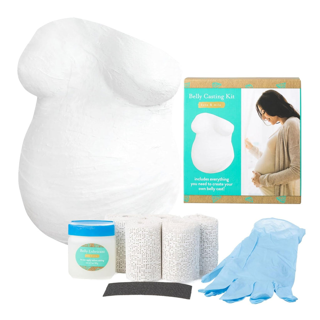 Belly Casting Kit – DIY Pregnancy Keepsake Maternity Belly Cast Kit with 5 Non-Toxic Plaster Rolls, Gloves & Lubricant – Personalized Gift for Expecting Moms & Nursery Décor