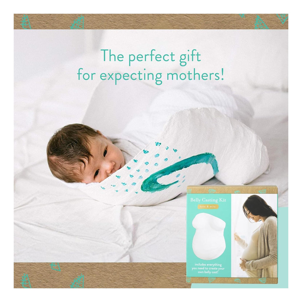 Belly Casting Kit – DIY Pregnancy Keepsake Maternity Belly Cast Kit with 5 Non-Toxic Plaster Rolls, Gloves & Lubricant – Personalized Gift for Expecting Moms & Nursery Décor
