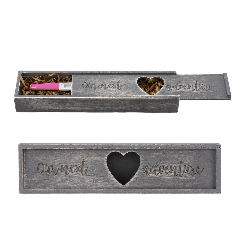 Pregnancy Test Gifts Box Keepsake Box Pregnancy Announcement for Husband Wooden Baby Reveal Announcements Surprise Ideas Test Holder Baby Souvenir for Dad Grandma Grandparents