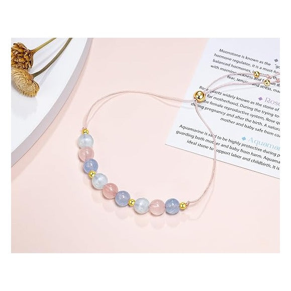 Bracelet Gifts, Delicate Pregnancy Bracelets, Mama Gifts, New Mom Gift, Moonstone Bracelet, Healing Bracelets for Women, IVF Gift, Mothers Day Christmas Jewelry