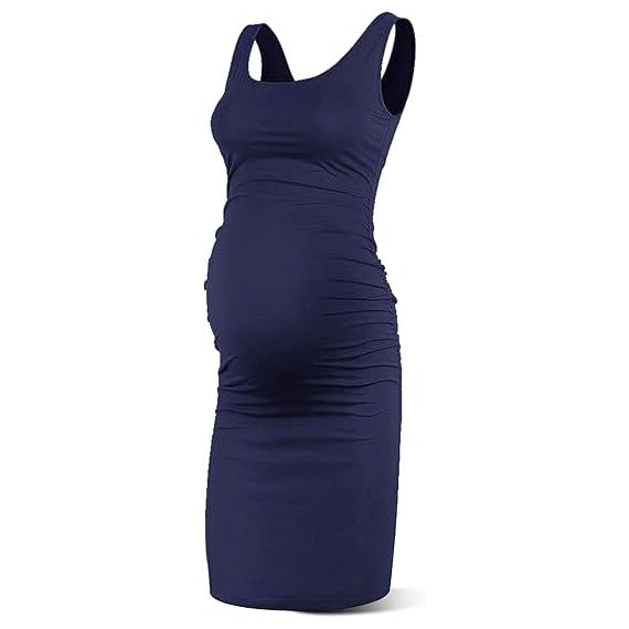Women Summer Sleeveless Maternity Dress Pregnancy Tank Scoop Neck Mama Clothes Casual Bodycon Clothing