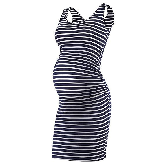 Women Summer Sleeveless Maternity Dress Pregnancy Tank Scoop Neck Mama Clothes Casual Bodycon Clothing