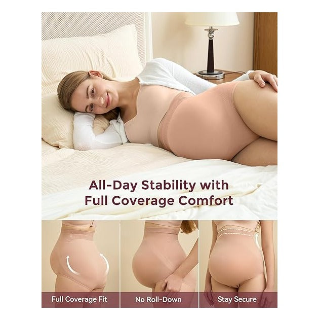 Women's Maternity High Waist Underwear Pregnancy Soft Seamless Maternity Underwear Over Bump