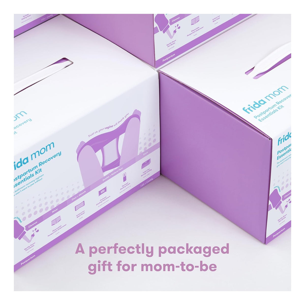 Postpartum Essentials Kit Gift Set, Hospital Bag Must Haves for New Mom, Includes 4 Disposable Postpartum Underwear, 4 Ice Maxi Pads, Perineal Healing Foam & 24 Pad Liners & Peri Bottle