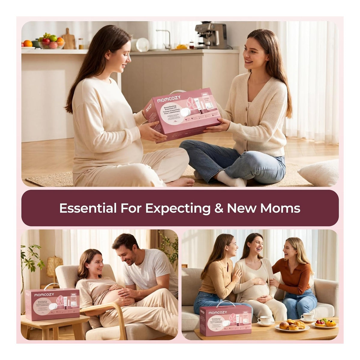 Postpartum Essentials Kit, Initiate breastfeeding for New Moms, Hospital Bag Must Haves with Nursing Pads, Hot & Cold Breast Pads, Nipple Cream, Colostrum Collectors and Milk Storage Bags