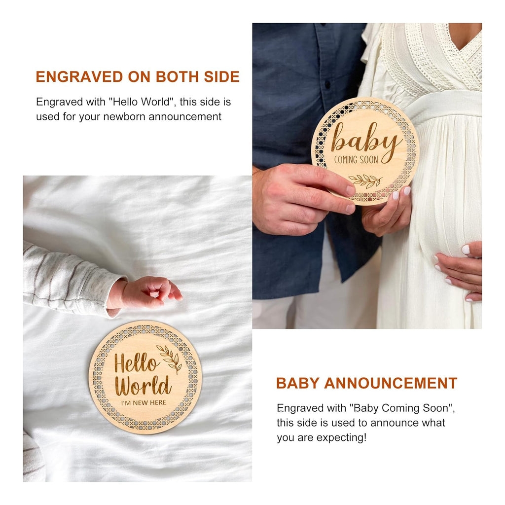 Baby Coming Soon Announcement Ideas, Surprise Pregnancy Reveal To Family Grandparents Grandma Dad- Baby Shower Gender Reveal Gifts- Felt Letter Board, Wooden Sign, Onesie, Security Blanket