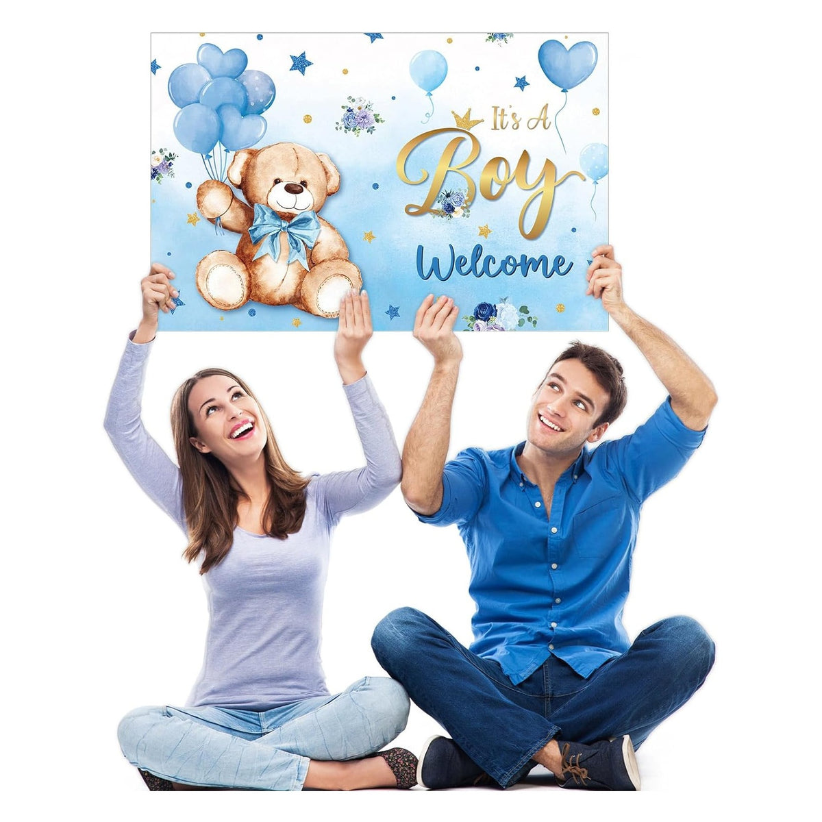 Baby Shower Yard Sign with Stake Gender Reveal Yard Sign Blue Pink Elephant Lawn Decoration Boy Girl Bear Lawn Decor Welcome Baby Announcement Decor for Outdoor Gender Reveal Party