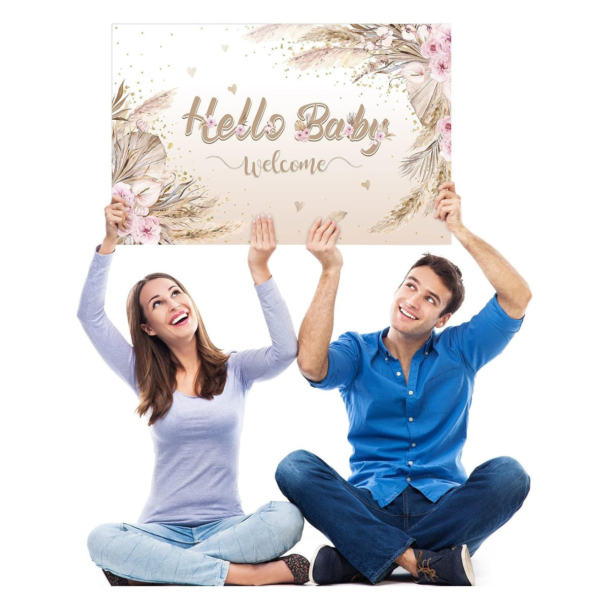 Baby Shower Yard Sign with Stake Gender Reveal Yard Sign Blue Pink Elephant Lawn Decoration Boy Girl Bear Lawn Decor Welcome Baby Announcement Decor for Outdoor Gender Reveal Party