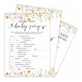 Baby Shower Game Cards, 30 Double-Sided Game Cards & 1 Answer Cards, Baby Announcement, Family Feud Game Cards, Spring Flower, Gender Reveal Party Favor, Activity