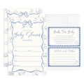 Blue Toy Baby Shower Invitations, 25 Baby Shower Invites for Boy with Book Request & Advice and Wishes Cards(25 Pcs Each), Announcement Gender Reveal Party Favor Supplies
