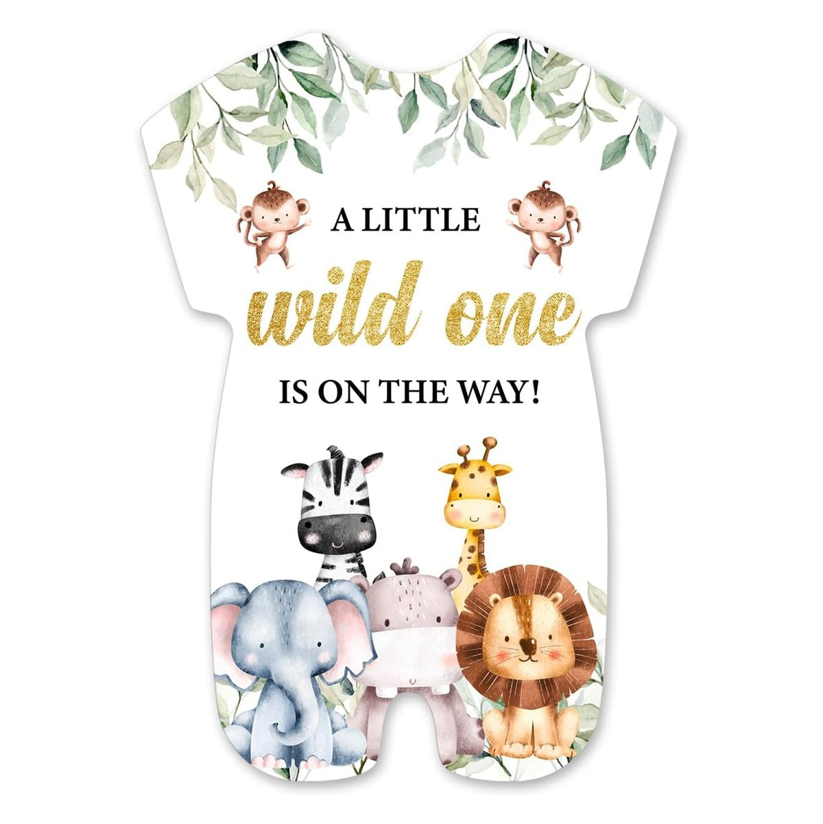 Safari Zoo Baby Shower Party Invitations - Cute Animal Baby Shower Invitation Cards - 20 Fill-in Invites with Envelopes