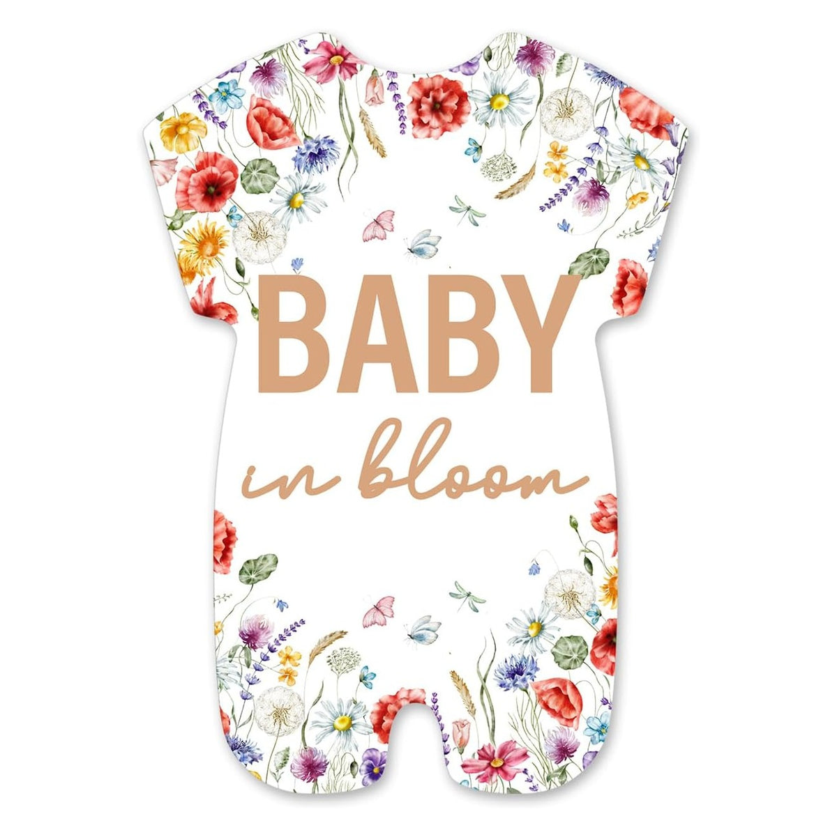 Floral Girl Baby Shower Invitations - Wildflower Bloom Baby Shower Party Invitation Cards - 20 Fill-in Invites with Envelopes