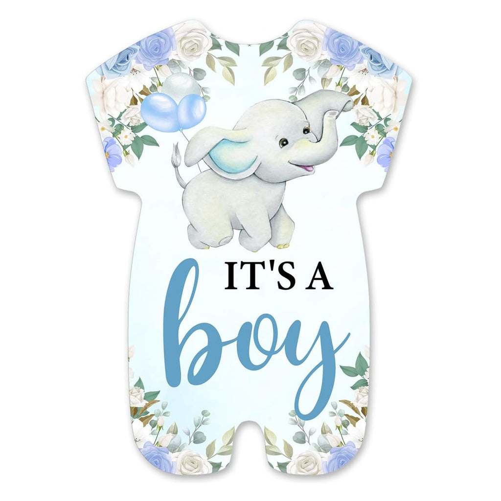 Boy Baby Shower Party Invitations Blue Elephant Baby Shower Shaped Invitations Fill-in Baby Shower Party Invites (20 Invitation Cards with Envelopes)