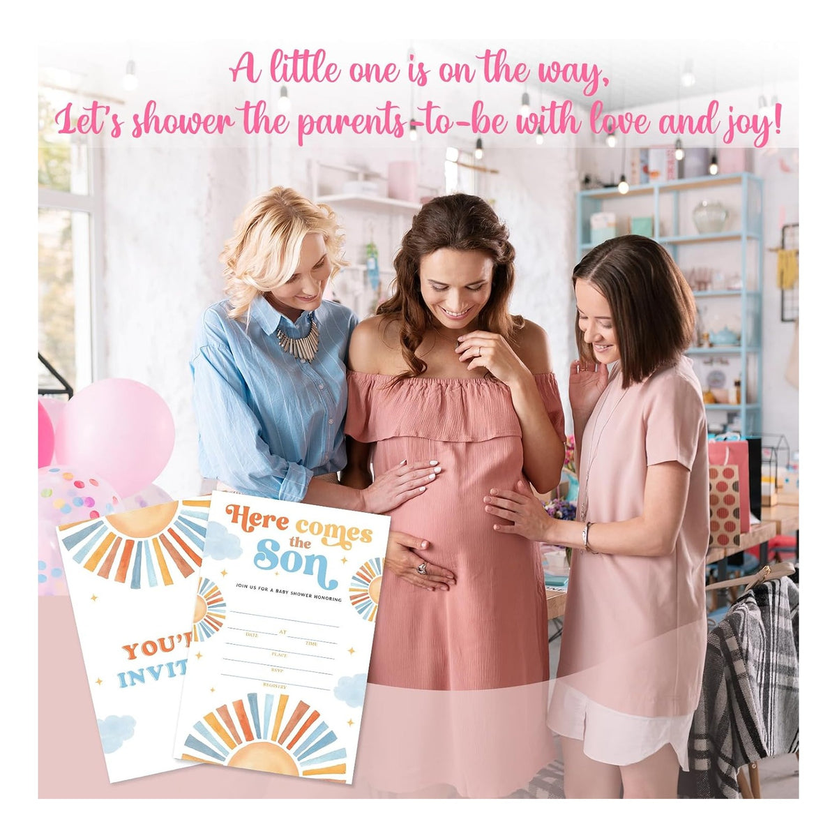 25 Sets Baby Shower Party Invitations with Envelopes baby in bloom Cute Invitation Paper Cards Fill-In Invites for Birthday Gender Reveal Party Supplies