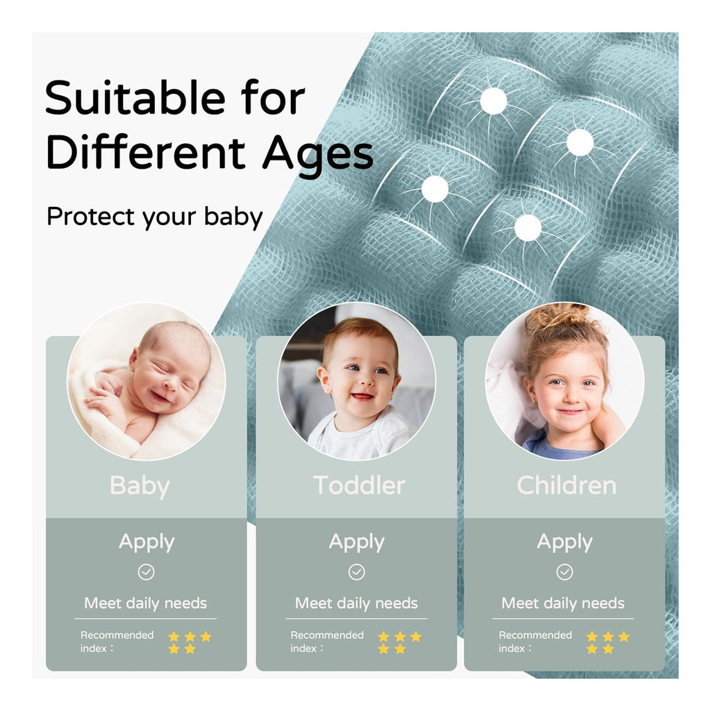 Hooded Baby Towels for Newborn 2 Pack 100% Muslin Organic Cotton Baby Bath Towel with Hood for Babies, Infant, Toddler and Kids, 32x32Inch, Soft and Absorbent Newborn Essential,Blue Elephant