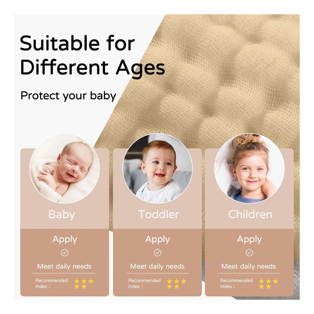 Hooded Baby Towels for Newborn 2 Pack 100% Muslin Organic Cotton Baby Bath Towel with Hood for Babies, Infant, Toddler and Kids, 32x32Inch, Soft and Absorbent Newborn Essential, Beige Floral