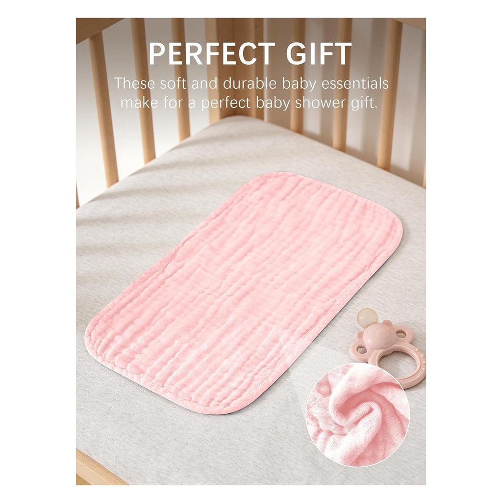 12 Pack Muslin Burp Cloths 100% Cotton Muslin Cloths Large 20''x10'' Extra Soft and Absorbent Baby Burping Cloth - Blush and Terracotta