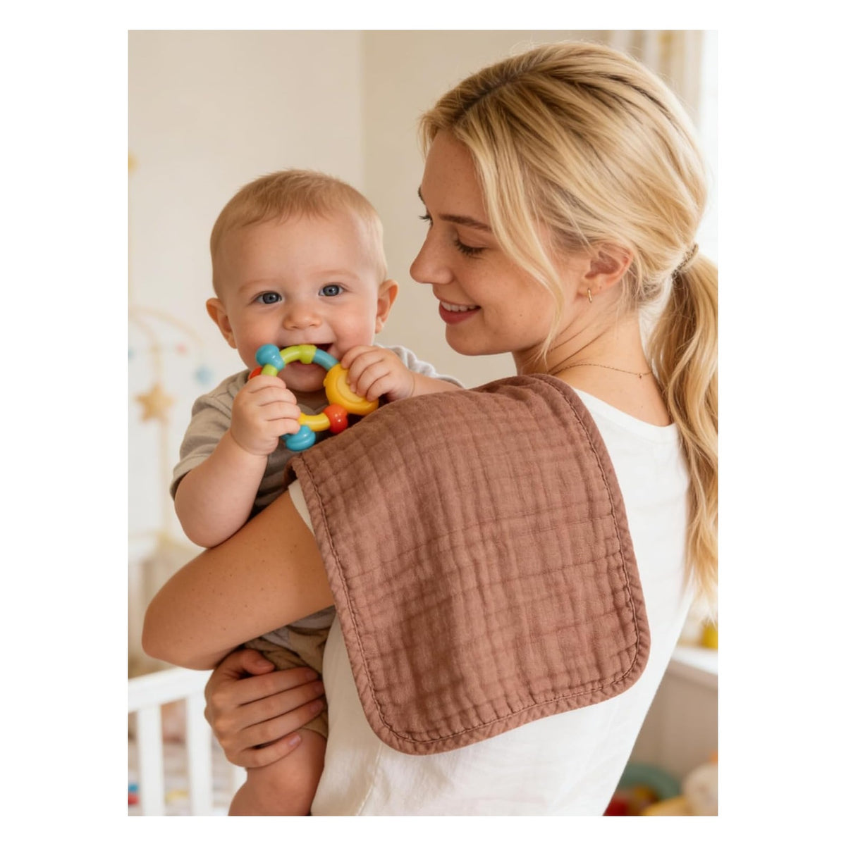 12 Pack Muslin Burp Cloths 100% Cotton Muslin Cloths Large 20''x10'' Extra Soft and Absorbent Baby Burping Cloth - Boho Neutrals