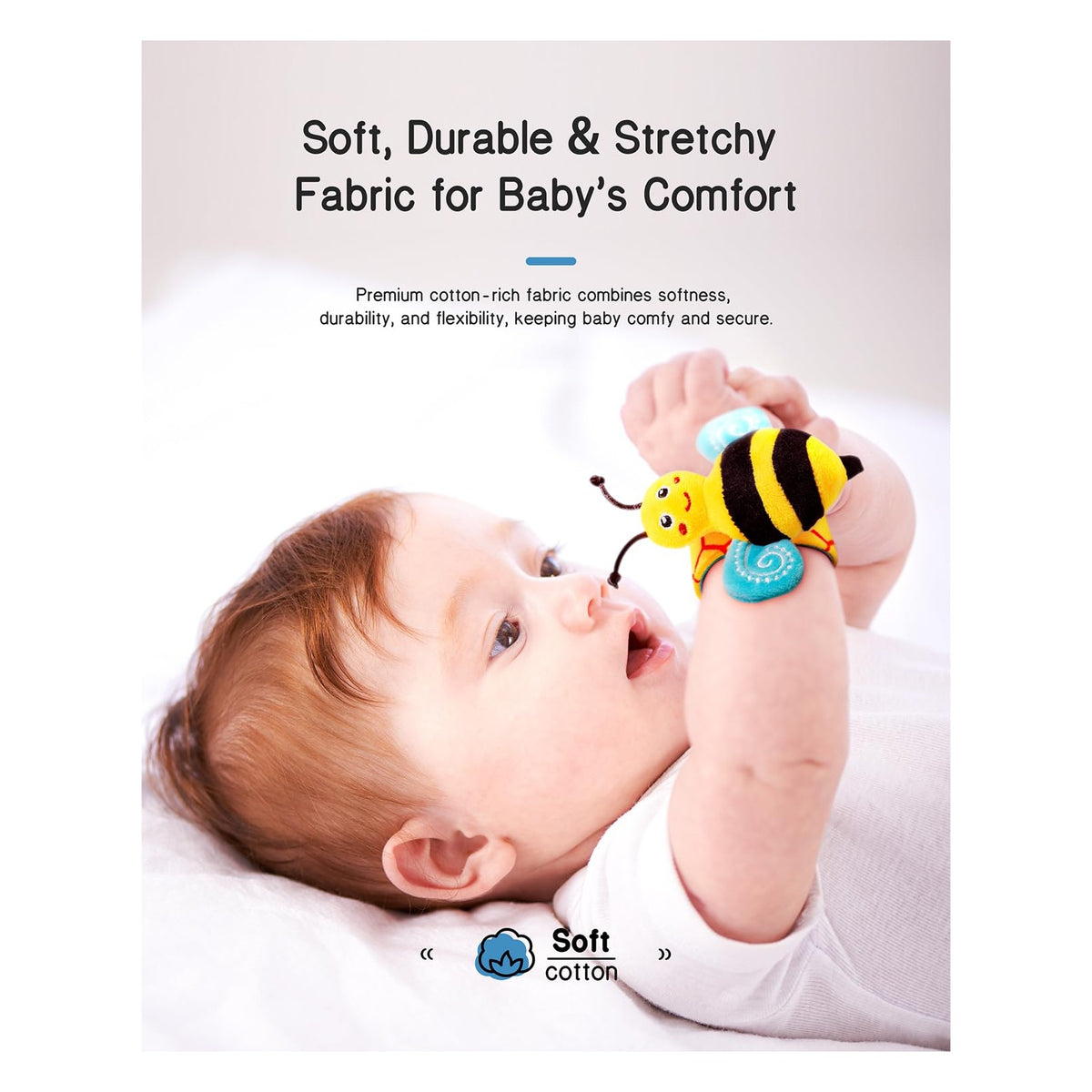 Baby Wrist Rattle Socks and Foot Finder Set, Perfect Baby Toys for 0-12 Months Newborn Boys and Girls As Shower Gifts, Garden Bug Series