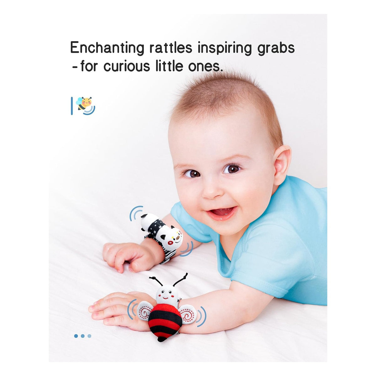 High Contrast Baby Toys Infant Rattle Socks and Wristband Set, Ideal Baby Sensery Toy Gifts for Newborn 0-12 Months, Perpect Black and White Toys for Boys and Girls As Baby Shower Gifts