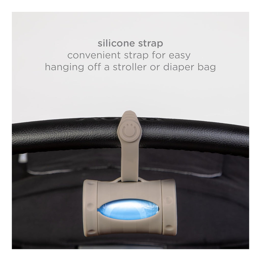 Retractable Bag Dispenser for Diaper Bag, Portable Bag Holder for Travel, Newborn Baby Essentials, Diaper Bag Must Have, Includes 24 Lavender Scented Bags