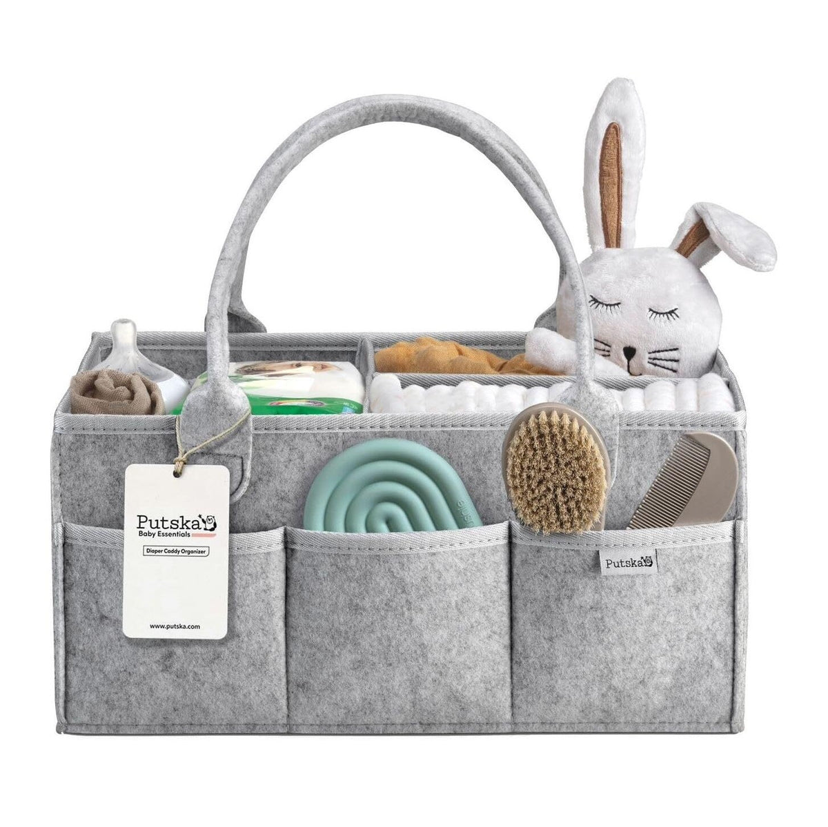 aby Diaper Caddy Organizer - Nursery Storage Basket for Diaper Station, Baby Basket Shower Gift List and Registry Must-Have, Newborn Essentials, Nursery Decor for Boy or Girl